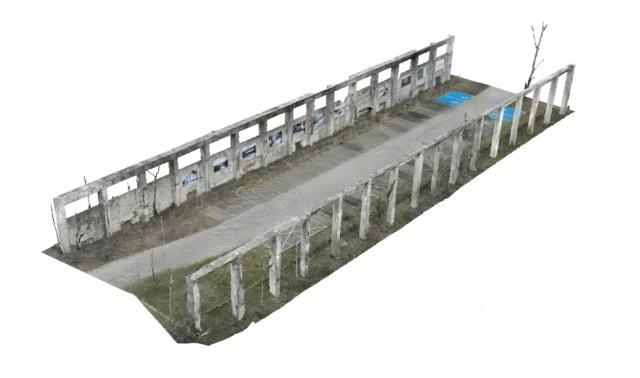 Model fotogrametryczny podłużnego obiektu przemysłowego